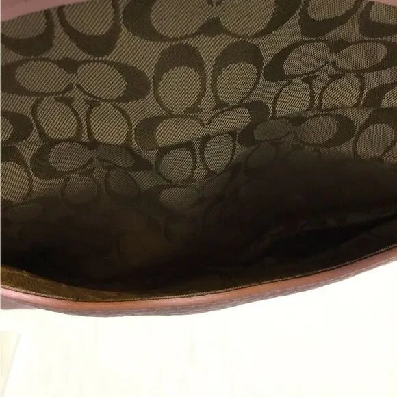 Coach Pink Pebble Leather Envelope Wristlet Bag - Picture 6 of 7